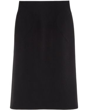 McQueen Crepe Midi Pencil Skirt - Black