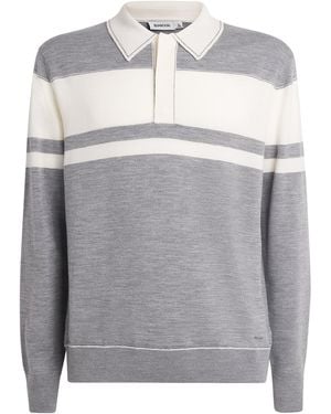 Jonathan Simkhai Wool Stripe Rugby Shirt - Gray