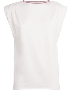 Eleventy Cotton Pleated-Detail T-Shirt - White