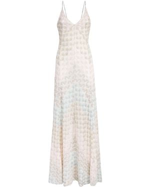 Missoni Lamé Lace Motif Maxi Dress - White