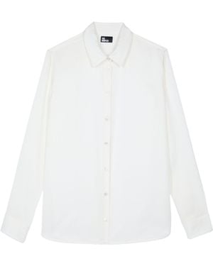 The Kooples Straight-Fit Silk Satin Shirt - White