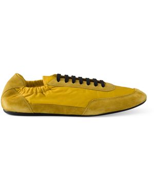 Prada Re-Nylon And Suede Collapse Trainers - Yellow