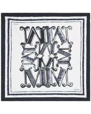 Max Mara Silk Logo Scarf - Metallic