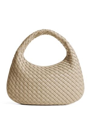Bottega Veneta Small Leather Veneta Top-Handle Bag - Metallic