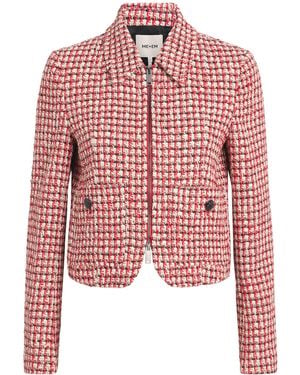 ME+EM Tweed Heritage Cropped Jacket - Red