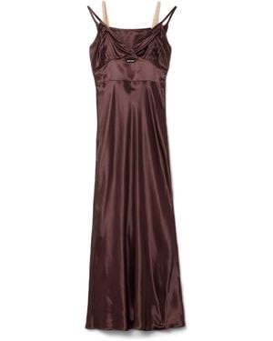Miu Miu Satin Maxi Dress - Purple