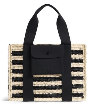 Eres Mini Rattan Voyager Top-Handle Bag - Black
