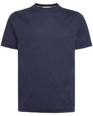 Canali Cotton Double-Neck T-Shirt - Blue