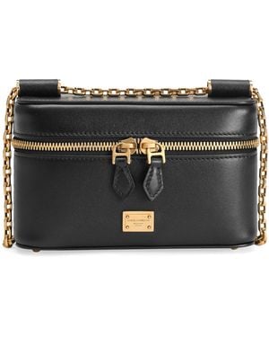 Dolce & Gabbana Calfskin Sicily Vanity Bag - Black