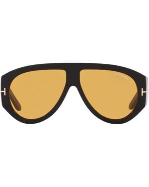 Tom Ford Acetate Bronson Aviator Sunglasses - Brown