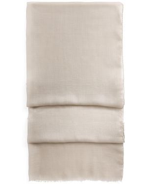 Agnona Cashmere Shawl Scarf - White