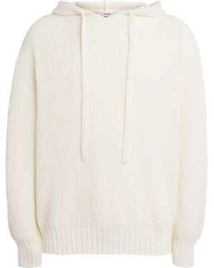 Commas Cotton Knit Hoodie - White