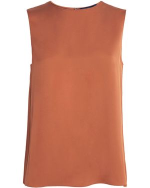 Theory Silk Georgette Shell Blouse - Brown