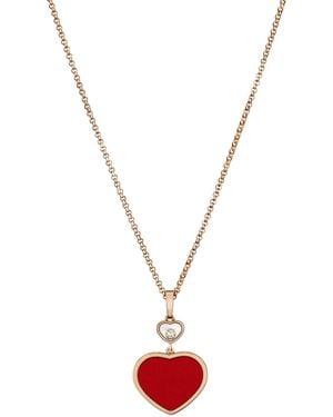 Chopard And Diamond Happy Hearts Pendant - White
