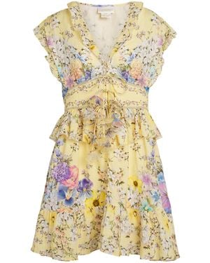 CAMILLA Linen Darling Buds Mini Dress - Yellow