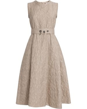 Max Mara Cotton-Blend Floral Dress - Natural