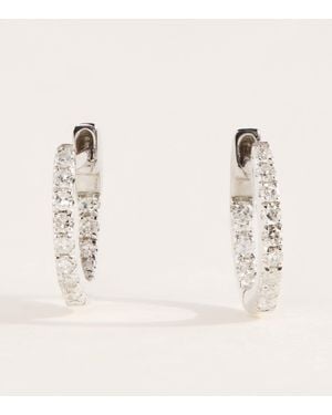 Rosa De La Cruz And Diamond Huggie Hoop Earrings - Natural