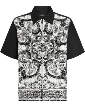 Dolce & Gabbana Crochet-Lace Majolica Shirt - Black