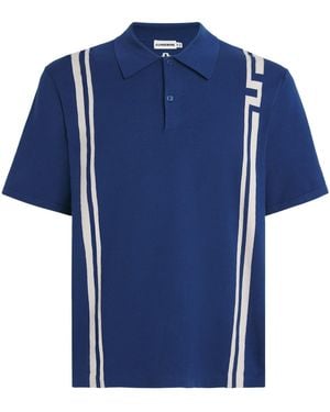 J.Lindeberg Rylan Stripe Knit Golf Polo Shirt - Blue