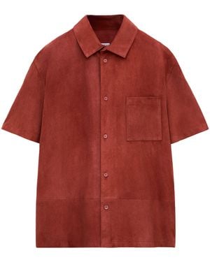 Loewe X Paula's Ibiza Suede Anagram Shirt - Red