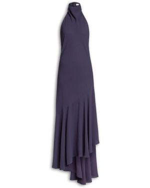 Alaïa Asymmetric Halterneck Maxi Gown - Purple