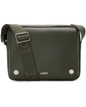 Loewe Medium Leather Pebble Messenger Bag - Green