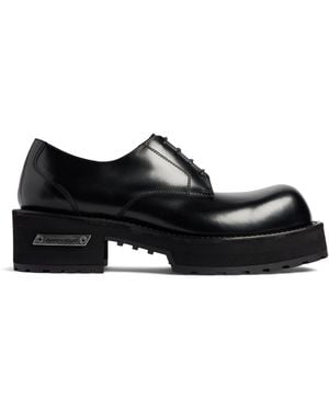 Balenciaga Leather Venom Derby Shoes - Black