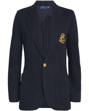 Polo Ralph Lauren Cotton-Blend Embroidered Blazer - Blue