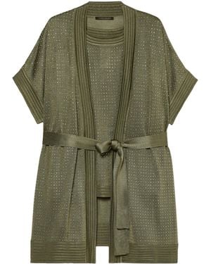 Marina Rinaldi Knitted Cardigan And T-Shirt Set - Green