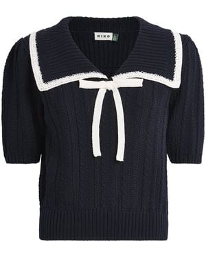 RIXO London Cotton Pippa Knit Top - Black
