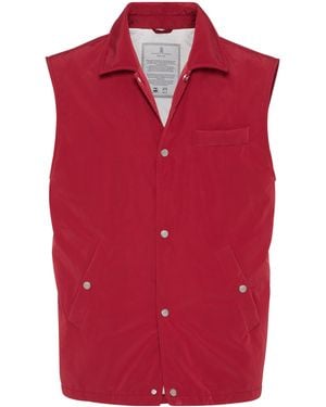 Brunello Cucinelli Microfiber Water-Resistant Gilet - Red