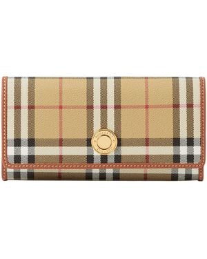 Burberry Check Continental Wallet - Natural