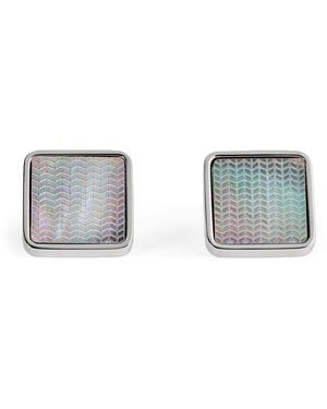 Babette Wasserman Mother-Of-Pearl Herringbone Cufflinks - Grey