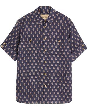 Valentino Linen Voyage Imaginaire Shirt - Blue