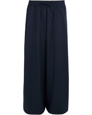 Weekend by Maxmara Virgin Wool Wide-Leg Trousers - Blue