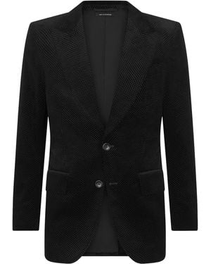 Tom Ford Cotton Dotted Dyllan Blazer - Black