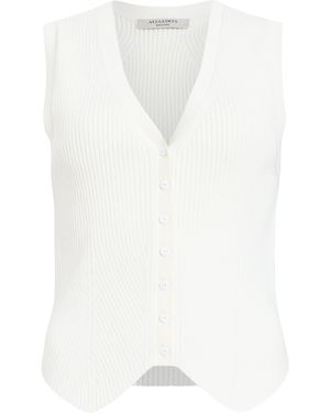 AllSaints Knitted Cruz Waistcoat - White