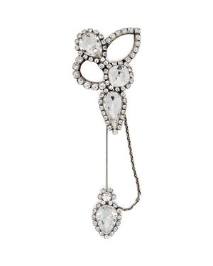 McQueen Embellished Chandelier Brooch - Metallic