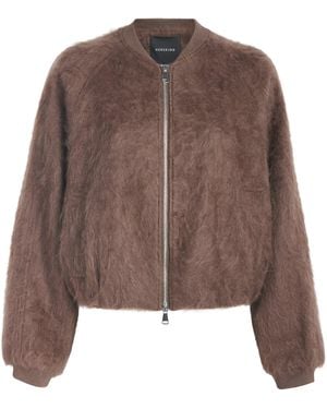 Herskind Wool-Cashmere-Silk Jimi Bomber Jacket - Brown