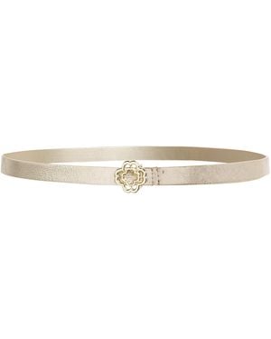 Maje Leather Clover Belt - Natural