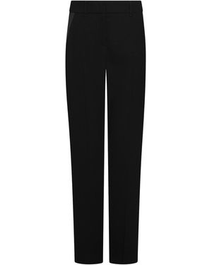 Marella Envers Satin Straight Trousers - Black