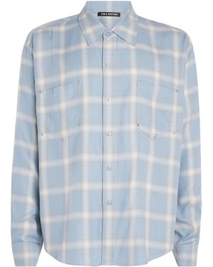 Cole Buxton Check Western Shirt - Blue