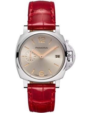 Panerai Stainless Steel Luminor Due Watch - Red
