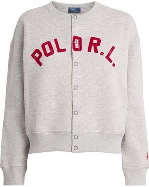 Polo Ralph Lauren Fleece Logo Cardigan - White