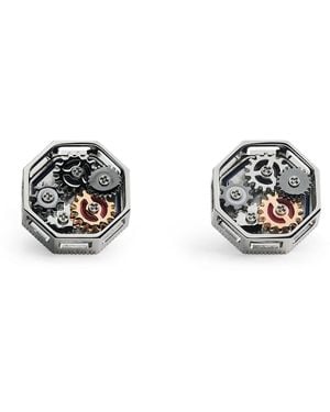 Tateossian Palladium Octo Gear Cufflinks - Black