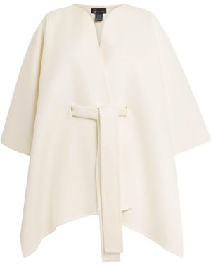 Colombo Cashmere Belted Cape - White