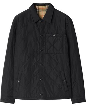 Burberry Quilted Reversible Check Overshirt - Black