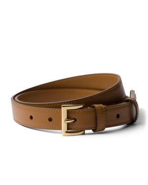 Prada Leather Triangle Belt - Brown