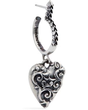 Emanuele Bicocchi Sterling Arabesque Heart Single Earring - White