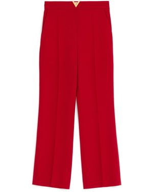 Valentino Virgin Wool Vlogo Trousers - Red